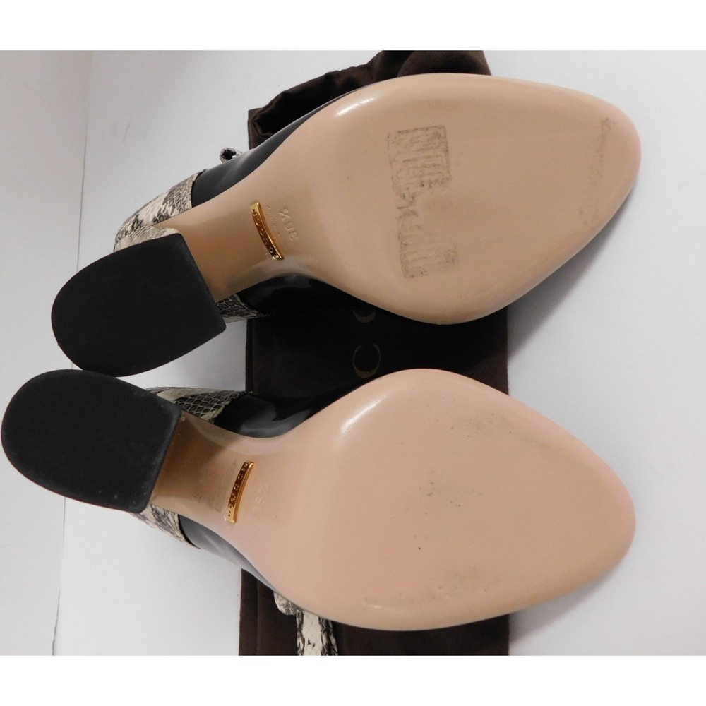 GUCCI Nimue Snakeskin Bow Polished Leather Pumps Size 36.5 (6.5 US) $1000rt - Picture 8 of 8
